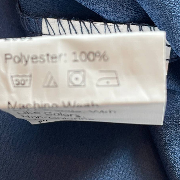 Lace Cap Sleeve Blue Blouse Plus Size 3X - Picture 5 of 5